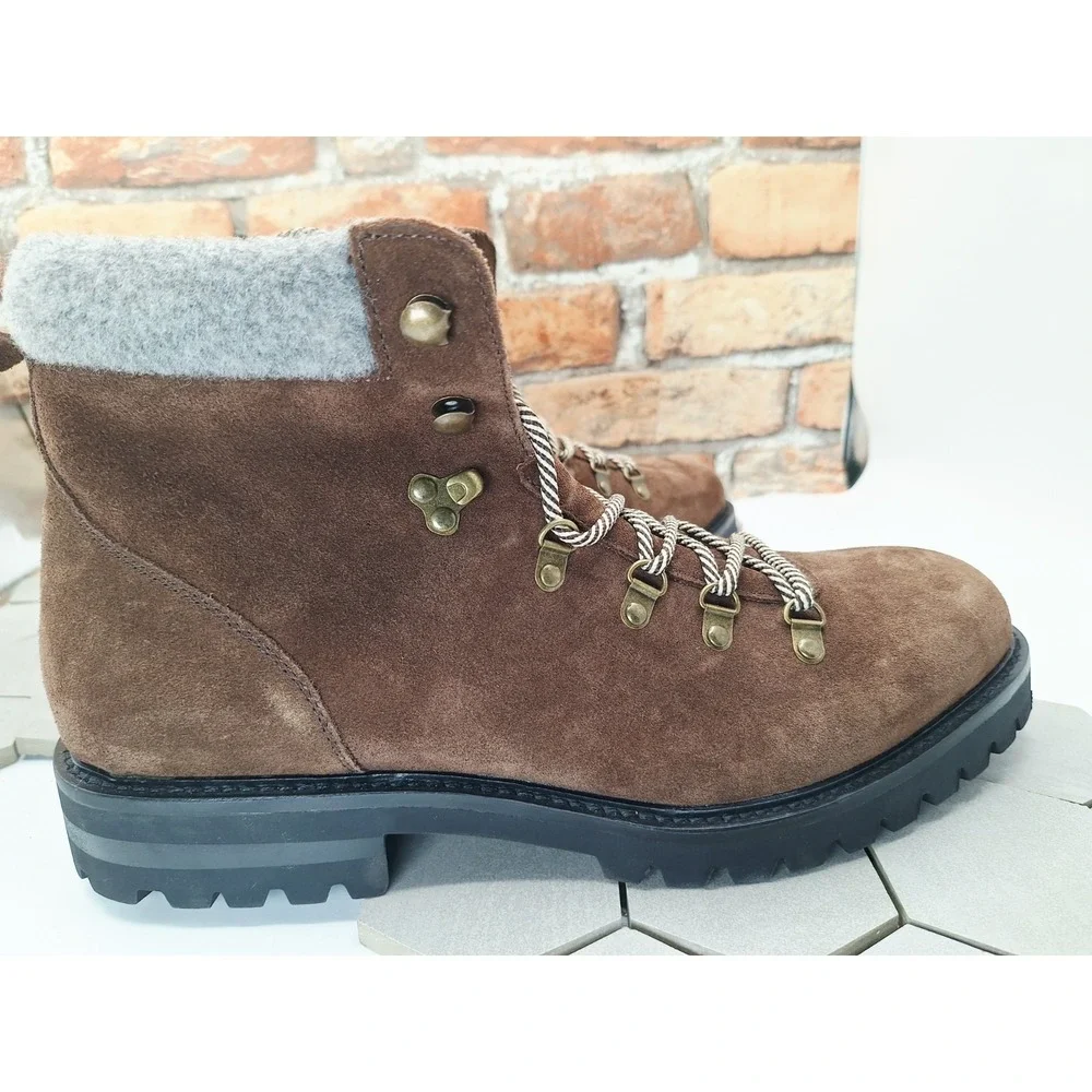 Steve Madden Brown Suede Alpine Hiking Boots Men's Sz 13 Winter Shoes Hi